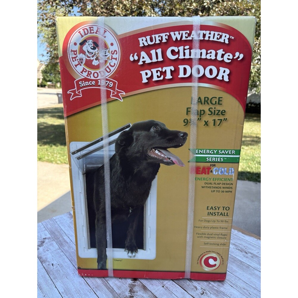 Ideal Pet Products 9-3/4"x17" Extra-Large Ruff Weather Pet Door NEW/SEALED